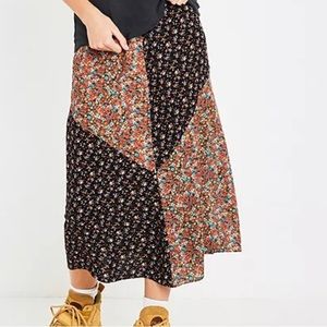 Urban outfitters patchwork flowy skirt